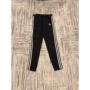 Adidas women's small black/white 3-stripe leggings
